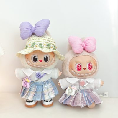 Labubu cute JK skirt pleated skirt white shirt set_01