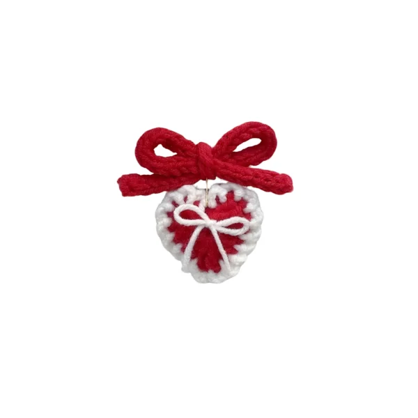 Crochet Christmas Bow Strawberry (1)
