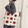 Crocheted Camellia Bag (1)
