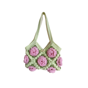 Crocheted Rose Bag (1)