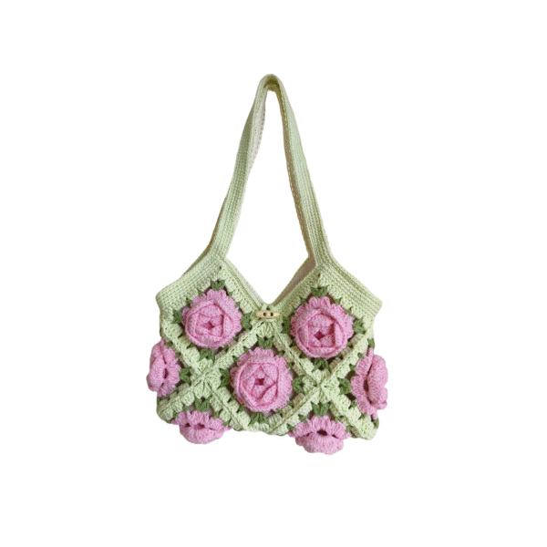 Crocheted Rose Bag (1)