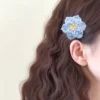 Crocheted flower hairpin (2)