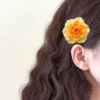 Crocheted flower hairpin 7