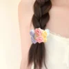Crocheted pointed rose hairtie (2)