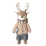 Handmade Crochet Deer Doll Toy with Sweater and Scarf dollylab1